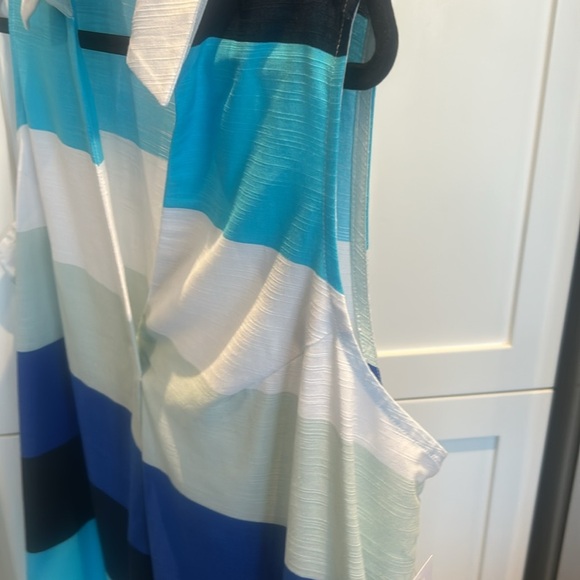 Liz Claiborne Collared Sleeveless Multicolour Striped A-Line Preppy Dress NWT - Picture 6 of 11